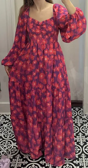 Long Flowery Dress Pink thumbnail 3