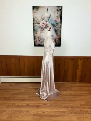 Gorgeous Birdy Grey Lisa Taupe Satin Cowl Neck Slip Dress thumbnail 4
