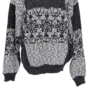 Vintage Nuovo Retro Grandpa Grandma Sweater Unisex Size XL Grunge Acrylic Gray thumbnail 4