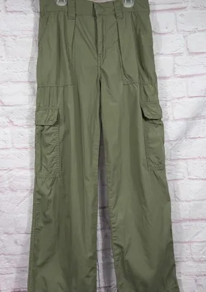 Rewash Olive Green Cargo Pants Womens Size 1/25 Wide Leg Utility Pants thumbnail 1