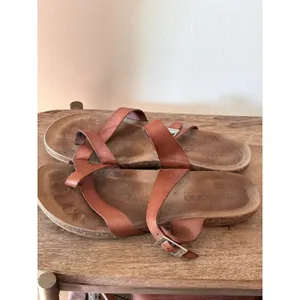 Yokono Tan Leather Toe‎ Loop Cork Slide Sandals Spain EU 40 US 9 thumbnail 6