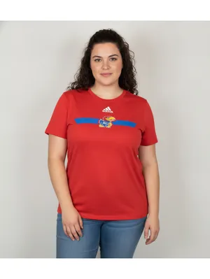 Adidas Creator Tee Kansas Jayhawks Shirt Medium Red Blue Team Logo Crew thumbnail 5