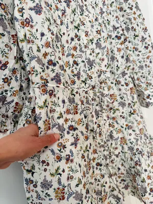 English Factory Floral Pintuck Smocked Mini Dress, Size M thumbnail 11