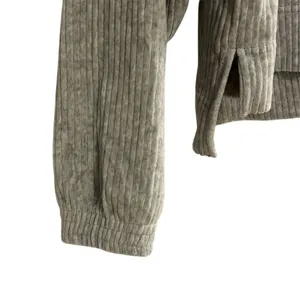 Aerie Women's Gray Ribbed Hoodie Sweatshirt Size M Relaxed Fit‎ thumbnail 4