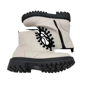 UNR8ED Combat Boots Side Zip Lug Sole Women's 8W Cream Military Platform Grunge thumbnail 2