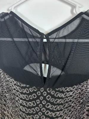 Jump Apparel Black Gold Metallic Art Deco Mesh Dress Juniors 1/2 NWT thumbnail 3