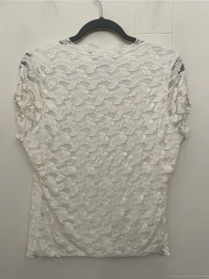 Rampage Lace Babydoll Blouse Top Size XL Cream Ivory Y2K Fairy Coquette Girly thumbnail 5