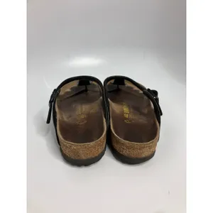 Birkenstock Gizeh Sandals Womens 40 Black Fair Thong Cork Footbed T-Strap thumbnail 5
