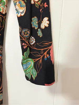 Maeve Black Floral Crochet Lace Yoke Top Boho Anthropologie Blouse Size S thumbnail 7