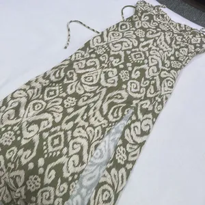 Zara Printed Green Creme‎ Maxi Dress thumbnail 3