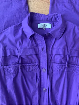 SEA New York Tabitha Purple Jumpsuit Size 00 Game Day Mardi Gras thumbnail 3