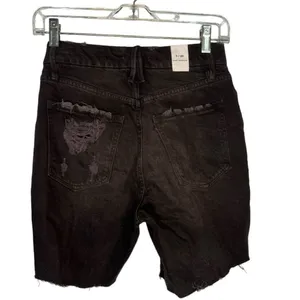 Good American Good 90s High Rise Raw Hem Icon Short in‎ Black Size 0/25 NWT thumbnail 8