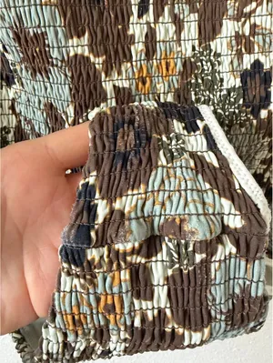 SIR Constantine Ruched One Piece Swimsuit Brown Floral Size 1 or US 2-4 Beach thumbnail 3