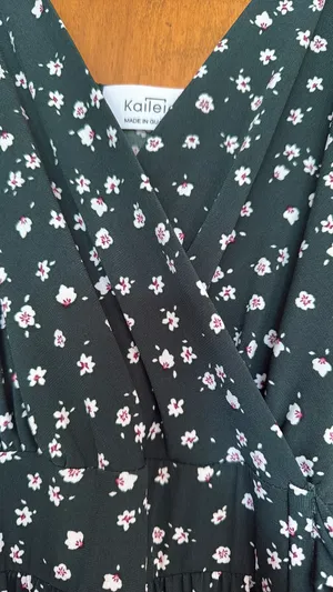 Kaileigh Jumpsuit Floral Green Dark Wide Leg Medium thumbnail 4