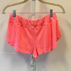 Eberjey Neon Pink Heathered Lounge Shorts Small Drawstring Dolphin Hem Sleepwear thumbnail 2