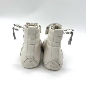 Laceup Box Boots Round Toe Leather Winter Ankle Boots Nonslip High Top Sneakers thumbnail 3