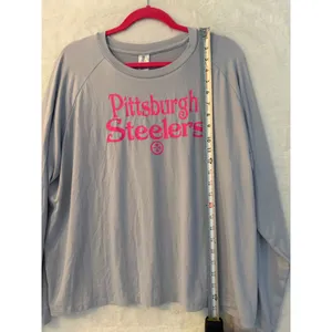 National Football League Team Apparel Pittsburgh Steelers Womens XL Grey Pink Long Sleeve Knit‎ Sleep Top NWT thumbnail 2