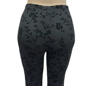 Source Unknown Black Mesh Floral Velvet Fully Lined High Waist Flare Stretch Pants Womens Small thumbnail 11