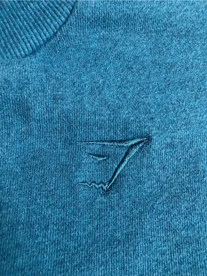 Gymshark Teal Blue Cropped Oversized Sweatshirt Pullover Women’s Medium thumbnail 6