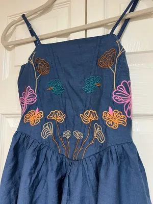 Fabrik Dress cornflower blue embroidered mini dress‎ size small thumbnail 2