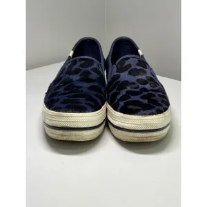 Keds x Kate Spade‎ Triple Decker Leopard Calf Hair Sneakers Navy WH59826 6.5 thumbnail 4