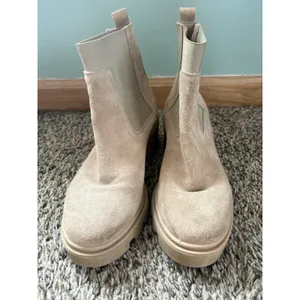 António De Faria Tara Suede Chelsea Ankle Boots Beige Women's US 8 EU 39 thumbnail 2
