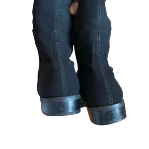 Stuart Weitzman 5050 Black Leather‎ Elastic Back Round Toe Tall Boots EU35.5 US5 thumbnail 4