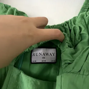 Runaway The Label Babydoll Green Puff Sleeve Mini Dress Size XS thumbnail 3