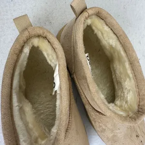SO Goods for Life Tan Faux Suede Fur‎ Lined Short Ankle Boots Womens Size 7.5 thumbnail 5