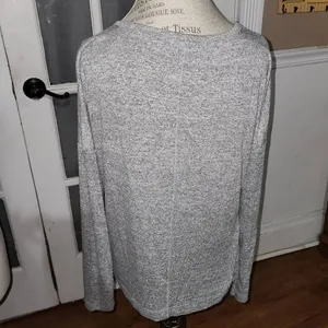 Rag‎ & Bone/ Jean Womens Heathered Gray V Neck Sweater Medium thumbnail 2
