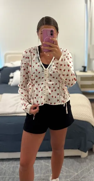 Free People Field of Roses Top Size Small thumbnail 1