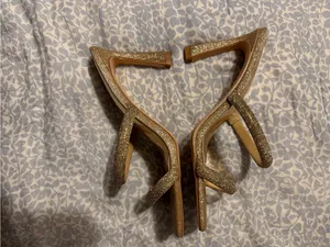 Windsor - Gold Classy Luxe Rhinestone Strappy Stiletto Mules Heels thumbnail 3