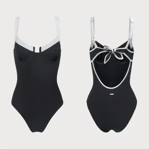 Berlook Contrast Trim Knotted One-Piece Swimsuit 60 thumbnail 6
