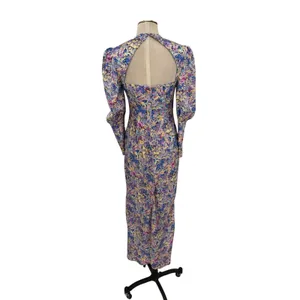 Elliatt Mackenzie Floral Puff Sleeve Cutout Back Maxi Dress Multi NWT Size Small thumbnail 8