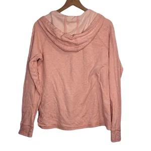 Women's Carhartt Fresh Peach Heather Pondera hooded Henley Shirt size medium thumbnail 6
