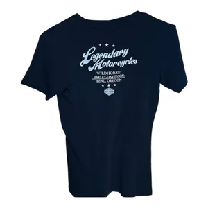 Harley Davidson Legendary Black Motorcycle 100% Cotton Short Sleeve Tee thumbnail 6
