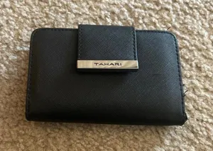 Tahari Black wallet identity protect lining EUC thumbnail 1