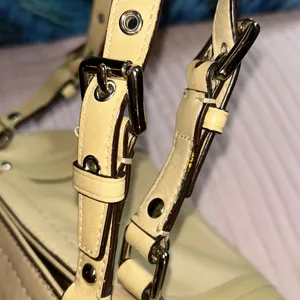 Vintage Coach Pale Yellow Beige Leather Double Handle Shoulder Bag thumbnail 15