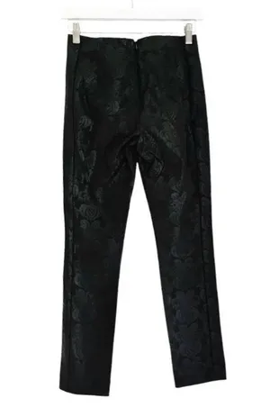 Anthropologie The Essential Skinny Pants Black Jacquard Paisley Foil Print 0 thumbnail 5