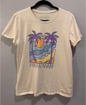 Life Is Good Jekyll Island GA Palm Scene Graphic Crusher Tee thumbnail 1