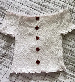 Orange Kiss White Off The Shoulder Top thumbnail 1