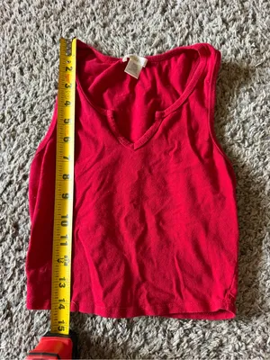 Bozzolo Bright Red V-Neck Tank Top thumbnail 3