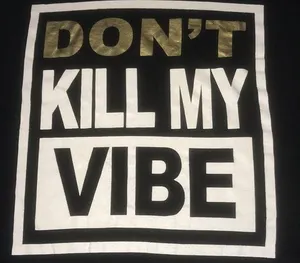 FREEZE crop top “Don’t Kill My Vibe” ties at bottom short sleeve T-shirt size M thumbnail 2