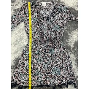 Knox Rose bohemian-style floral pattern long sleeve dress size M thumbnail 8