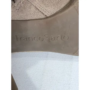Franco Sarto Taupe Suede Ankle Booties Block Heel Modern Classic‎ Size 8.5 thumbnail 4