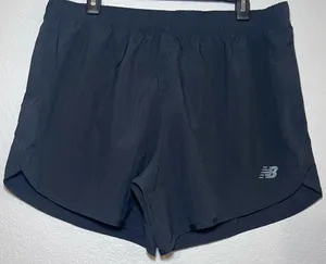 New Balance Women's Black Running Shorts Drawstring Unlined WS91828X Size Large thumbnail 1