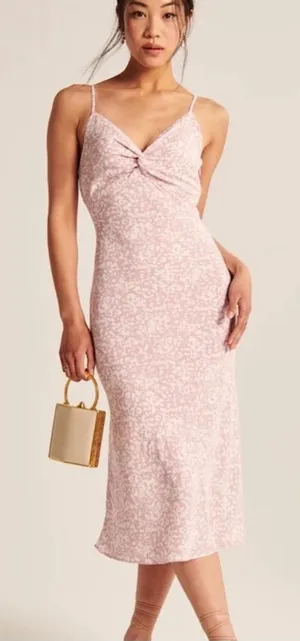 Abercrombie & Fitch Twist Front Slip Midi Dress Size XS thumbnail 1
