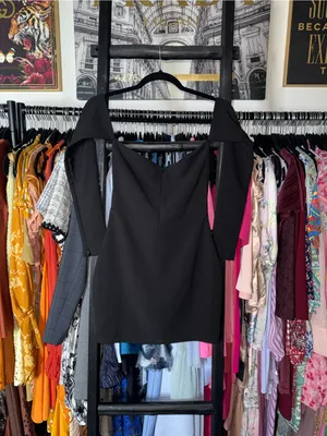 Edikted Black Cut Out Long Sleeve Mini Dress Womens Small NWT thumbnail 4