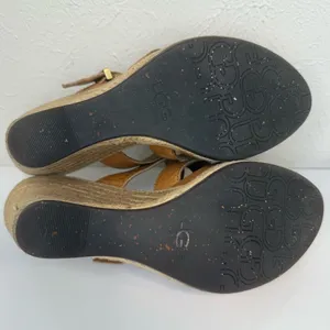 UGG Hedy Embossed Leather Espadrille Wedge Sandals 7.5 VGUC thumbnail 8