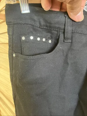 Ethyl Classic Black Studded Pocket Jeans 6 thumbnail 4